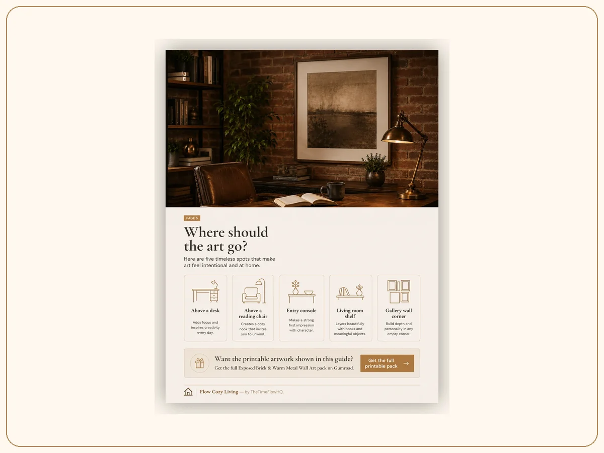 Placement ideas preview for a cozy exposed brick wall
